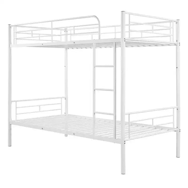 Whisen Sturdy Twin-Over-Twin Bunk Bed, Steel Frame, Full Guardrails, Sturdy Stability & Convertible to 2 Beds