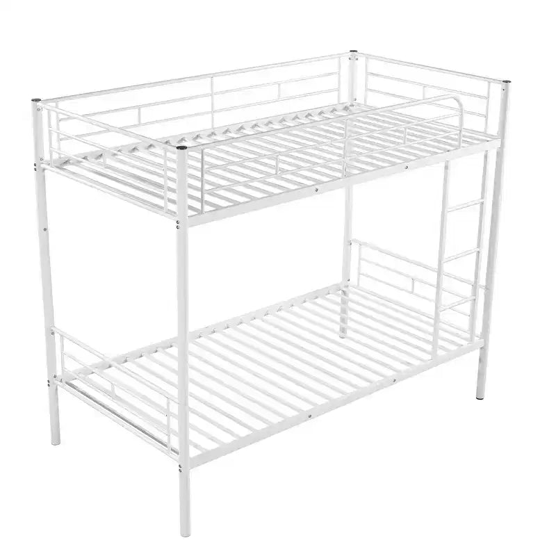 Whisen Sturdy Twin-Over-Twin Bunk Bed, Steel Frame, Full Guardrails, Sturdy Stability & Convertible to 2 Beds