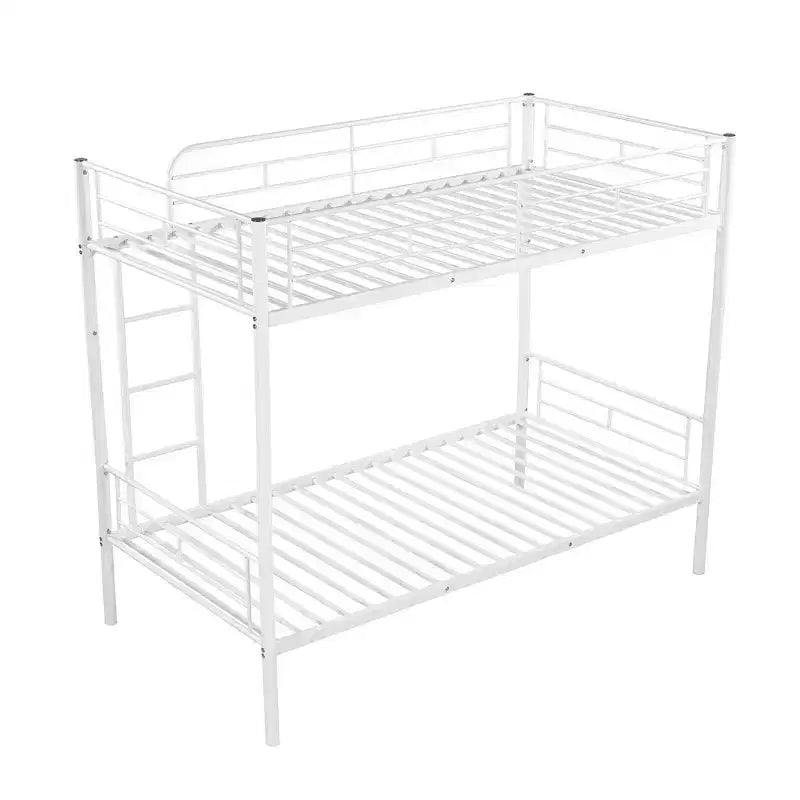 Whisen Sturdy Twin-Over-Twin Bunk Bed, Steel Frame, Full Guardrails, Sturdy Stability & Convertible to 2 Beds