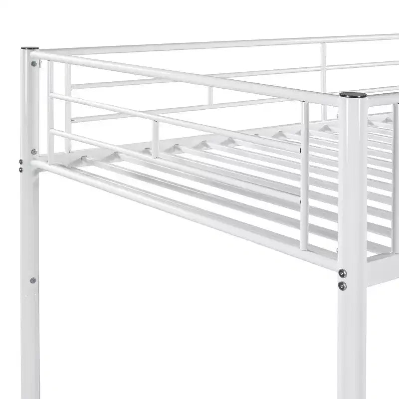 Whisen Sturdy Twin-Over-Twin Bunk Bed, Steel Frame, Full Guardrails, Sturdy Stability & Convertible to 2 Beds