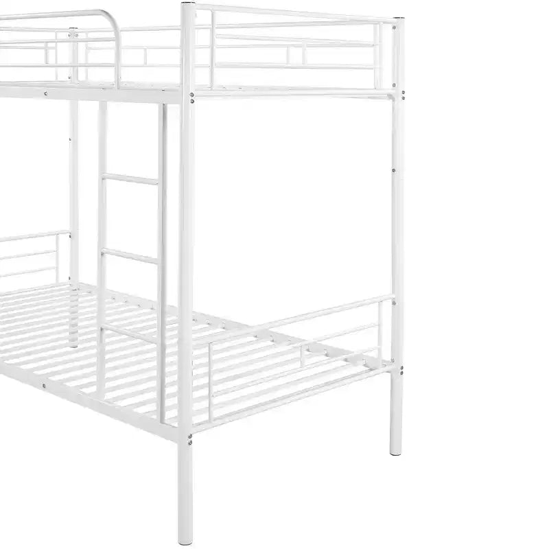 Whisen Sturdy Twin-Over-Twin Bunk Bed, Steel Frame, Full Guardrails, Sturdy Stability & Convertible to 2 Beds