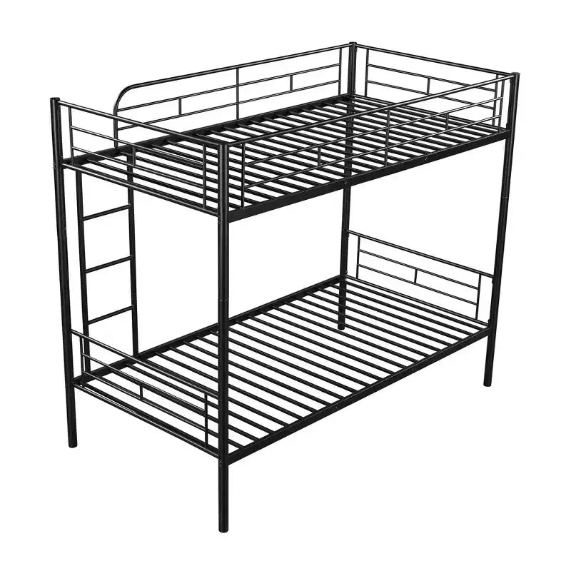 Whisen Sturdy Twin-Over-Twin Bunk Bed, Steel Frame, Full Guardrails, Sturdy Stability & Convertible to 2 Beds
