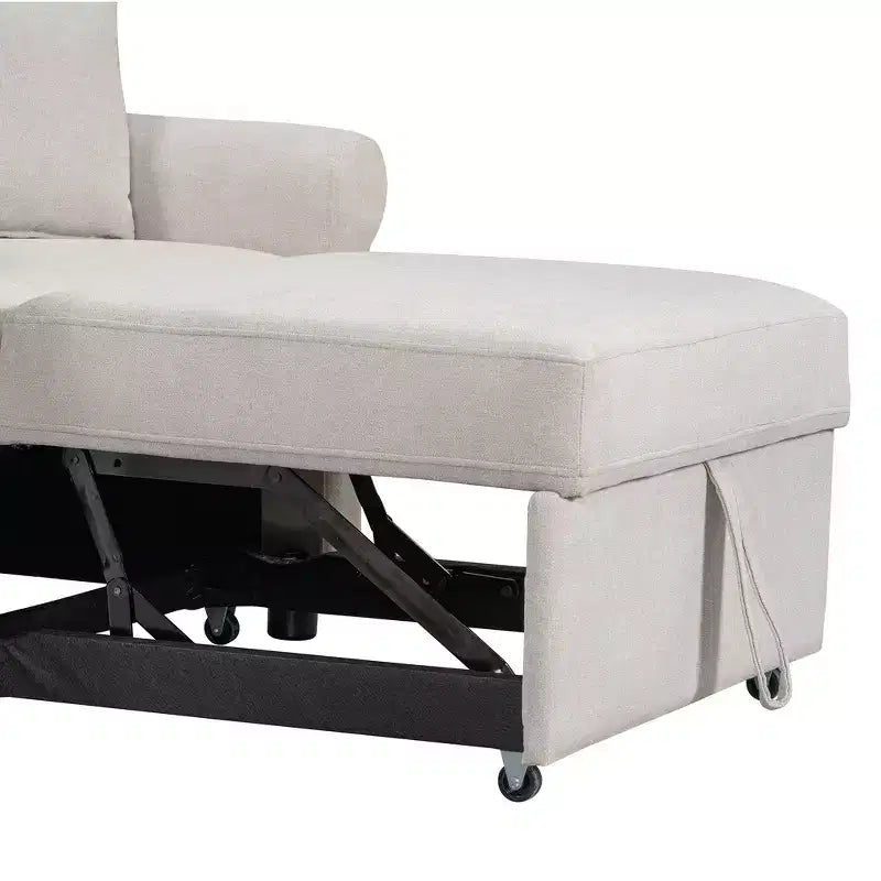 Whisen Chenille Convertible Sleeper Chair & 3 In 1 Lounger Chair Turns Into Bed with Adjustable Backrest
