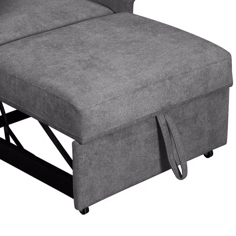 Whisen Chenille Convertible Sleeper Chair & 3 In 1 Lounger Chair Turns Into Bed with Adjustable Backrest