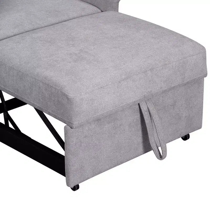Whisen Chenille Convertible Sleeper Chair & 3 In 1 Lounger Chair Turns Into Bed with Adjustable Backrest