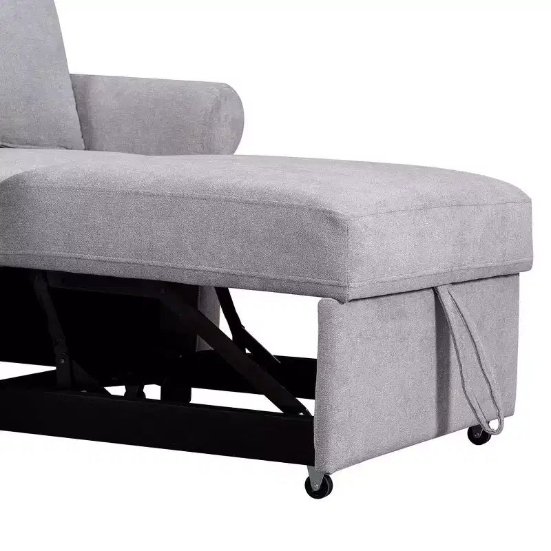 Whisen Chenille Convertible Sleeper Chair & 3 In 1 Lounger Chair Turns Into Bed with Adjustable Backrest