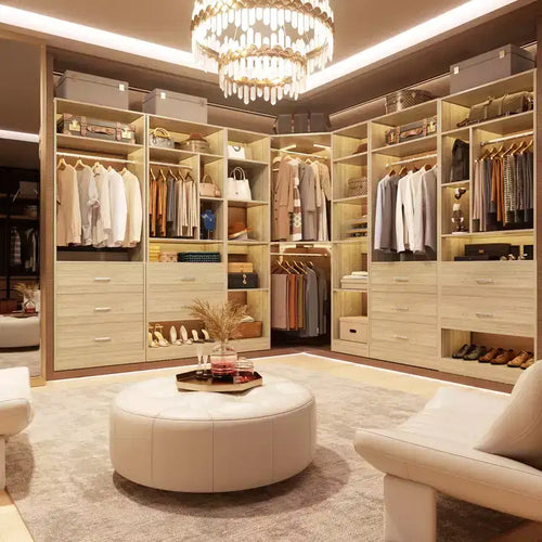 Besiost Corner Closet System with 12 Shelves
