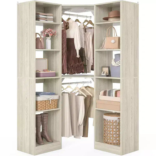 Besiost Corner Closet System with 12 Shelves