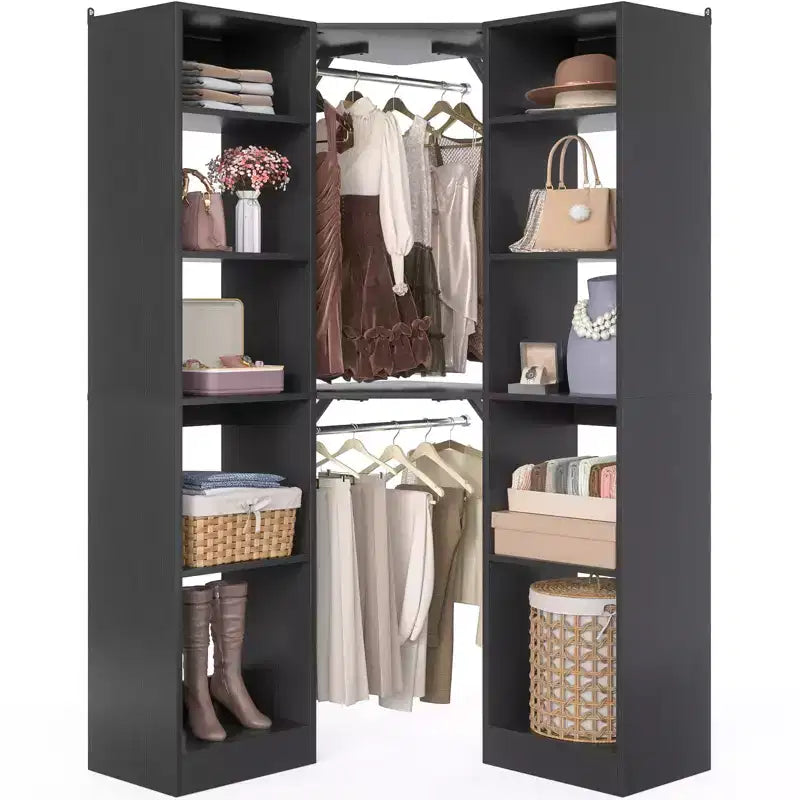 Besiost Corner Closet System with 12 Shelves