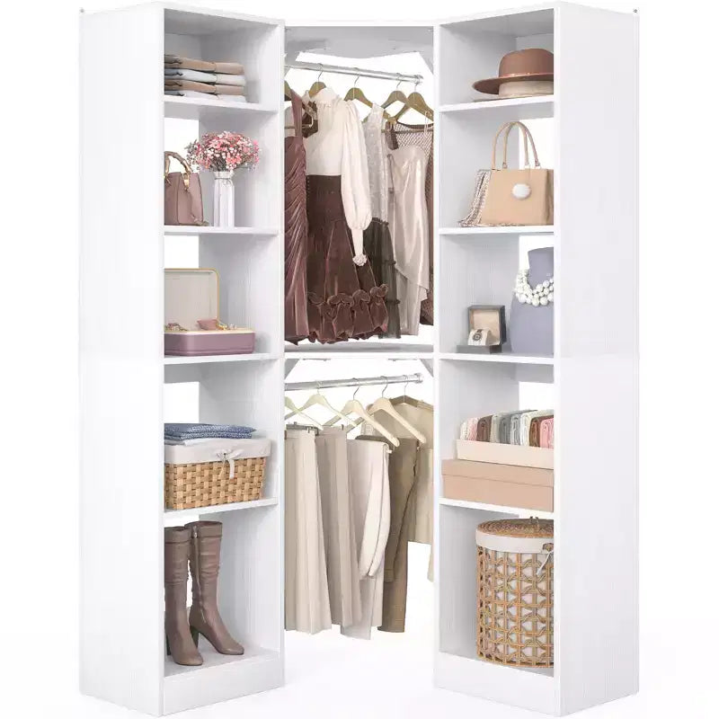 Besiost Corner Closet System with 12 Shelves