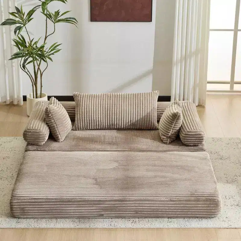 Karl Home |Modern King Size Convertible Sleeper Sofa Stackable Corduroy Sofa Bed