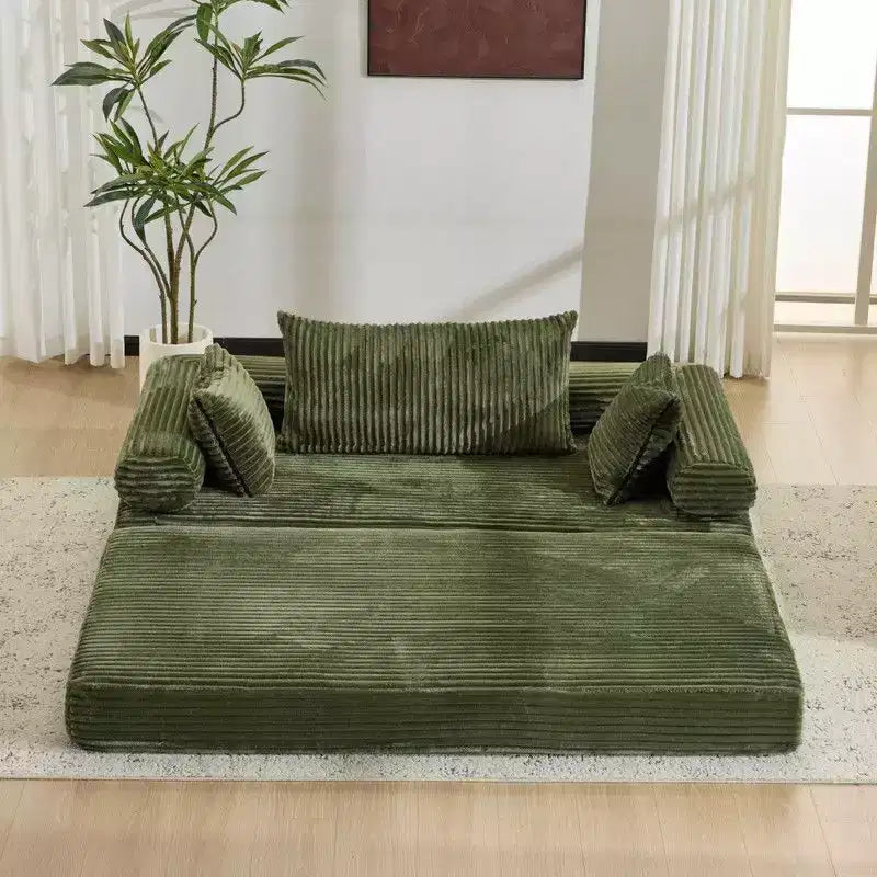 Karl Home |Modern King Size Convertible Sleeper Sofa Stackable Corduroy Sofa Bed