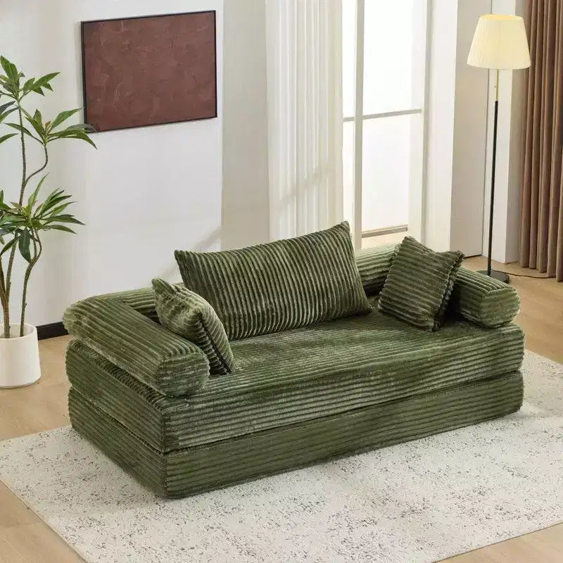 Karl Home |Modern King Size Convertible Sleeper Sofa Stackable Corduroy Sofa Bed
