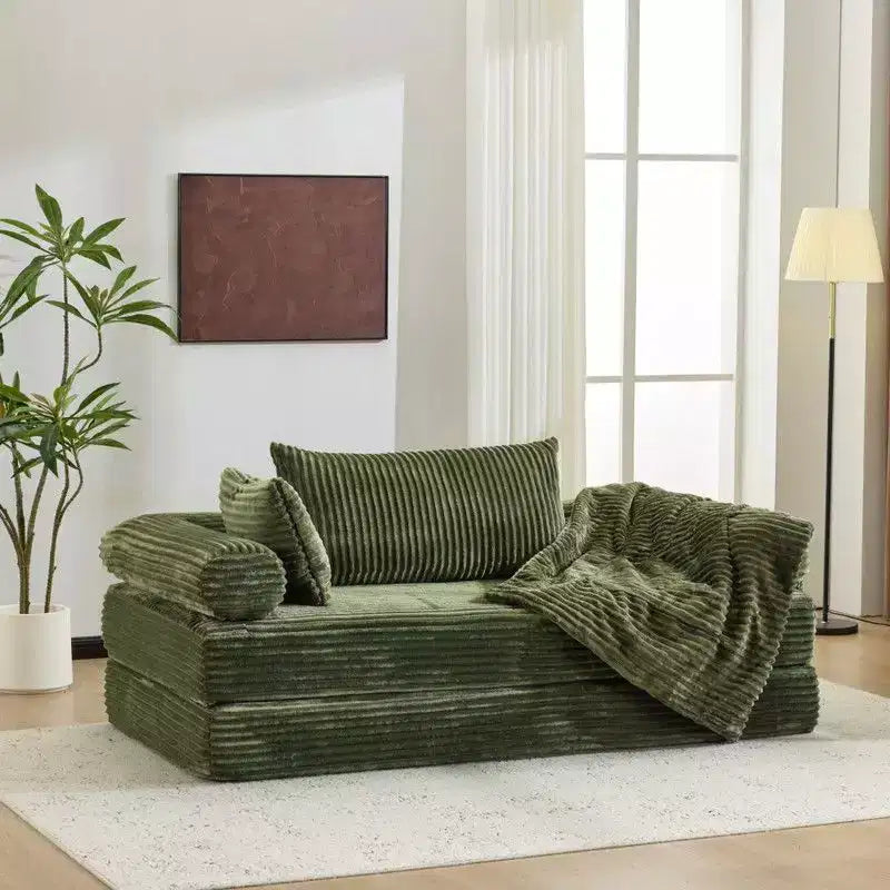 Karl Home |Modern King Size Convertible Sleeper Sofa Stackable Corduroy Sofa Bed
