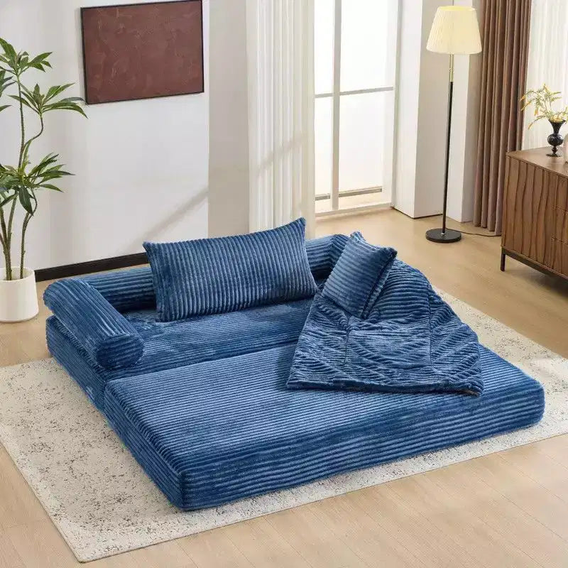 Karl Home |Modern King Size Convertible Sleeper Sofa Stackable Corduroy Sofa Bed