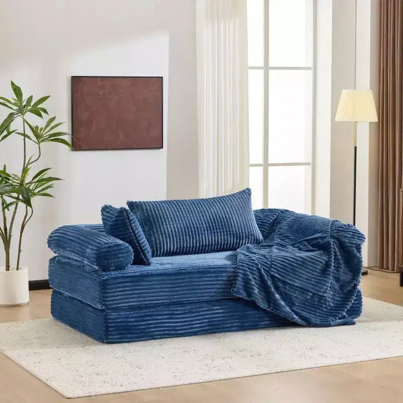 Karl Home |Modern King Size Convertible Sleeper Sofa Stackable Corduroy Sofa Bed