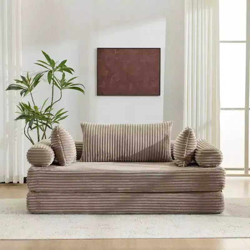 Karl Home |Modern King Size Convertible Sleeper Sofa Stackable Corduroy Sofa Bed