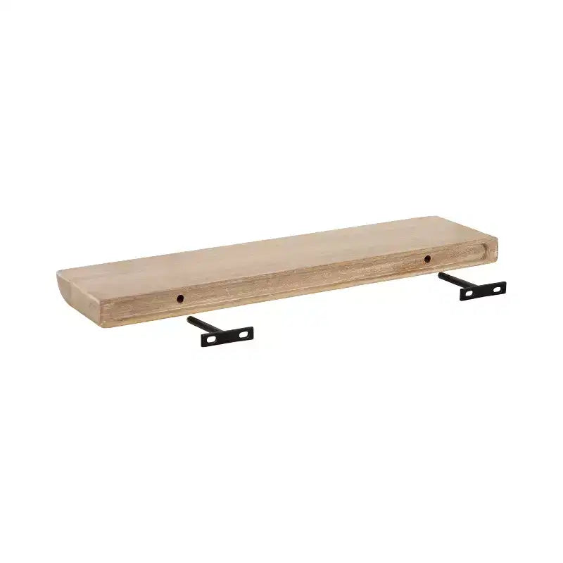 Kate and Laurel Burena Wood Floating Shelves, Natural, 2 Piece 24 Inch