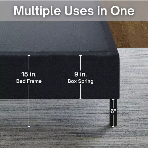 Boyd Sleep Omni 2-in-1 Metal Mattress Foundation & Bed Frame, Roll-Out Slats, Easy Assembly