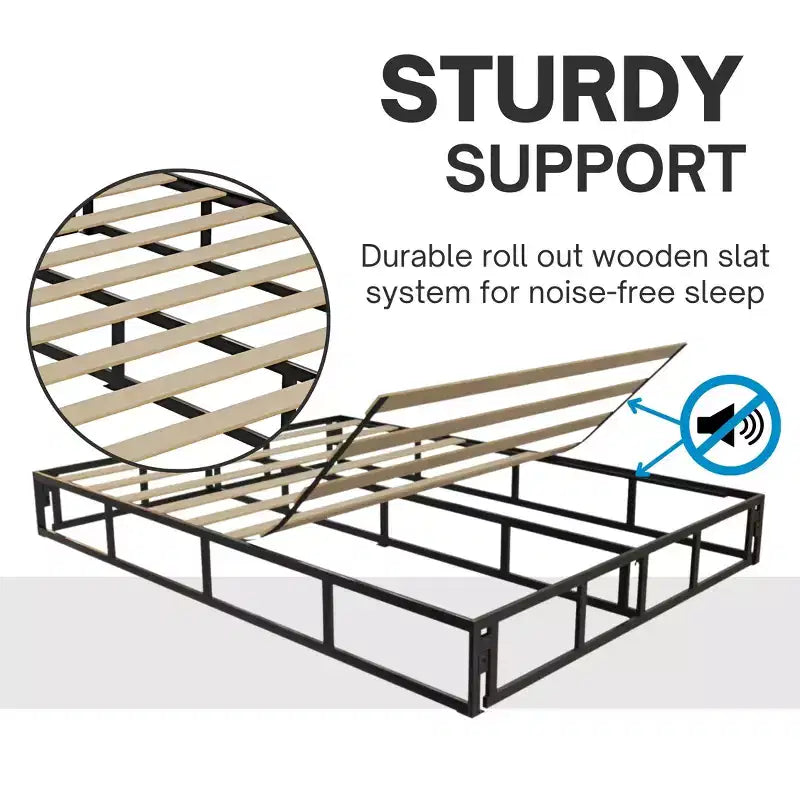 Boyd Sleep Omni 2-in-1 Metal Mattress Foundation & Bed Frame, Roll-Out Slats, Easy Assembly