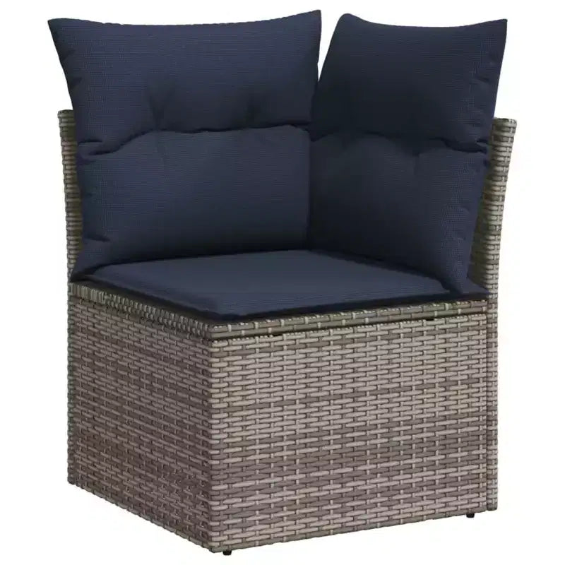 vidaXL Outdoor Sofa Set Solid Acacia Wood and Polyester Natural