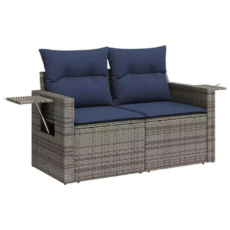 vidaXL Outdoor Sofa Set Solid Acacia Wood and Polyester Natural