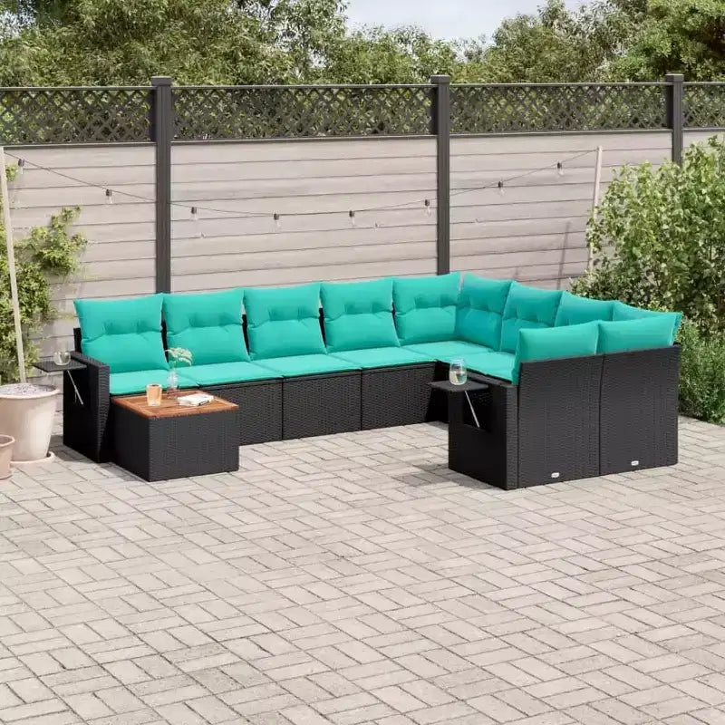 vidaXL Outdoor Sofa Set Solid Acacia Wood and Polyester Natural