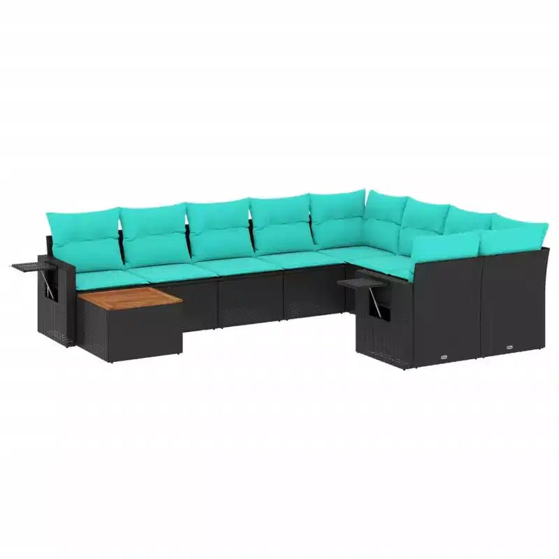 vidaXL Outdoor Sofa Set Solid Acacia Wood and Polyester Natural