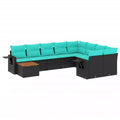 vidaXL Outdoor Sofa Set Solid Acacia Wood and Polyester Natural