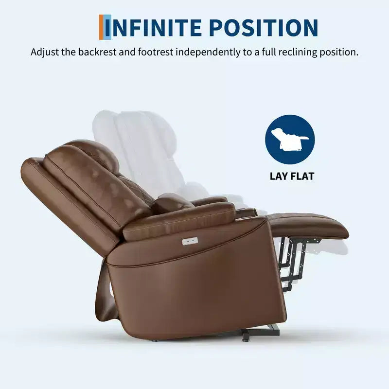 Electric Power Lift Recliner Chair Sofa with Remote, 3-Position Reclining, Side Pockets, USB Ports for Living Room, Faux Leather