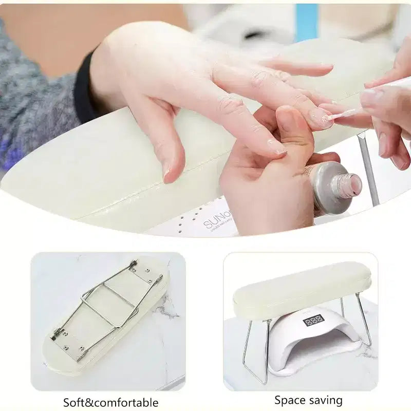Manicure Table Nail Station with Electric Downdraft Vent, Cabinet, Storage Shelves, Wrist Cushion, Lockable Wheels, Nail Desk for Salons & Shops