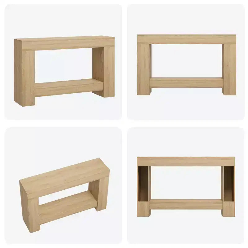 Acekool Farmhouse Console Table for Entryway, 2-Tier Sofa Table with Storage Shelf, Long Rustic Hallway Console Table for Living Room