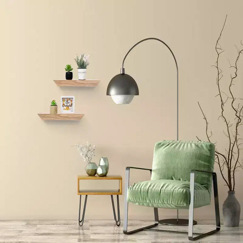 11.81 Maple Floating Shelf C invisible-bracket wood wall mount, perfect bathroom/bedroom/kitchen dcor or book/plant display, easy install.