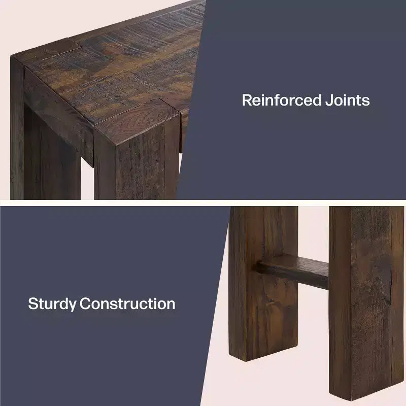 Alaterre Furniture Classic Solid Wood Console Table - 36 Inch Modern Farmhouse Small Entryway Table