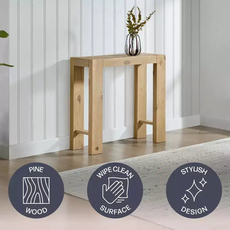 Alaterre Furniture Classic Solid Wood Console Table - 36 Inch Modern Farmhouse Small Entryway Table