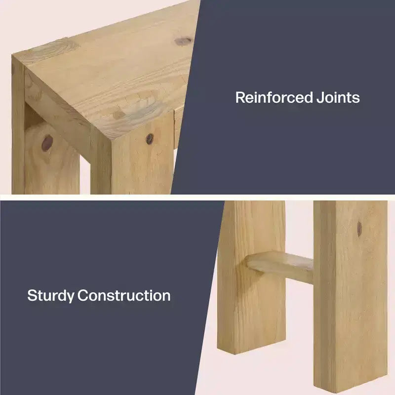 Alaterre Furniture Classic Solid Wood Console Table - 36 Inch Modern Farmhouse Small Entryway Table