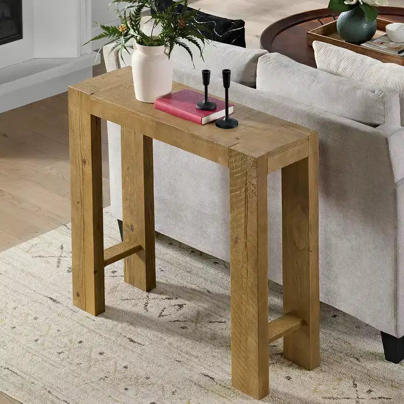 Alaterre Furniture Classic Solid Wood Console Table - 36 Inch Modern Farmhouse Small Entryway Table