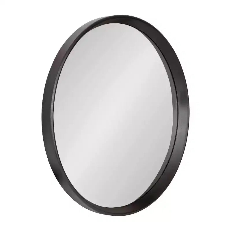 Kate and Laurel Prema Wood Framed Mirror, Black, 28 Diameter