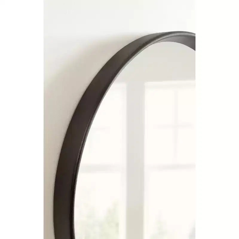 Kate and Laurel Prema Wood Framed Mirror, Black, 28 Diameter
