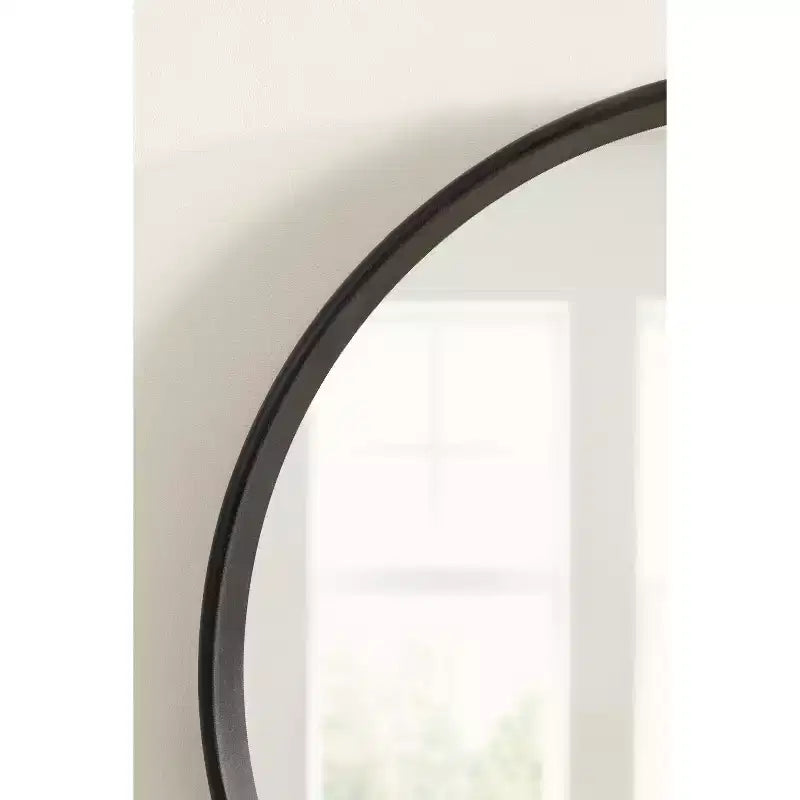 Kate and Laurel Prema Wood Framed Mirror, Black, 28 Diameter