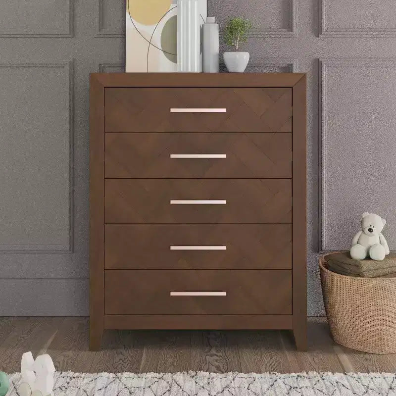 Child Craft Kieran 5 Drawer Chest for Nursery or Bedroom, Plenty of Storage, Anti-Tip Kit Included to Prevent Tipping, Non-Toxic, Baby Safe Finish