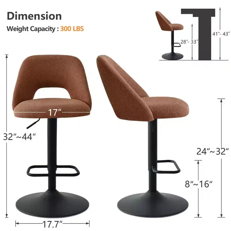 Tabourets de bar pivotants