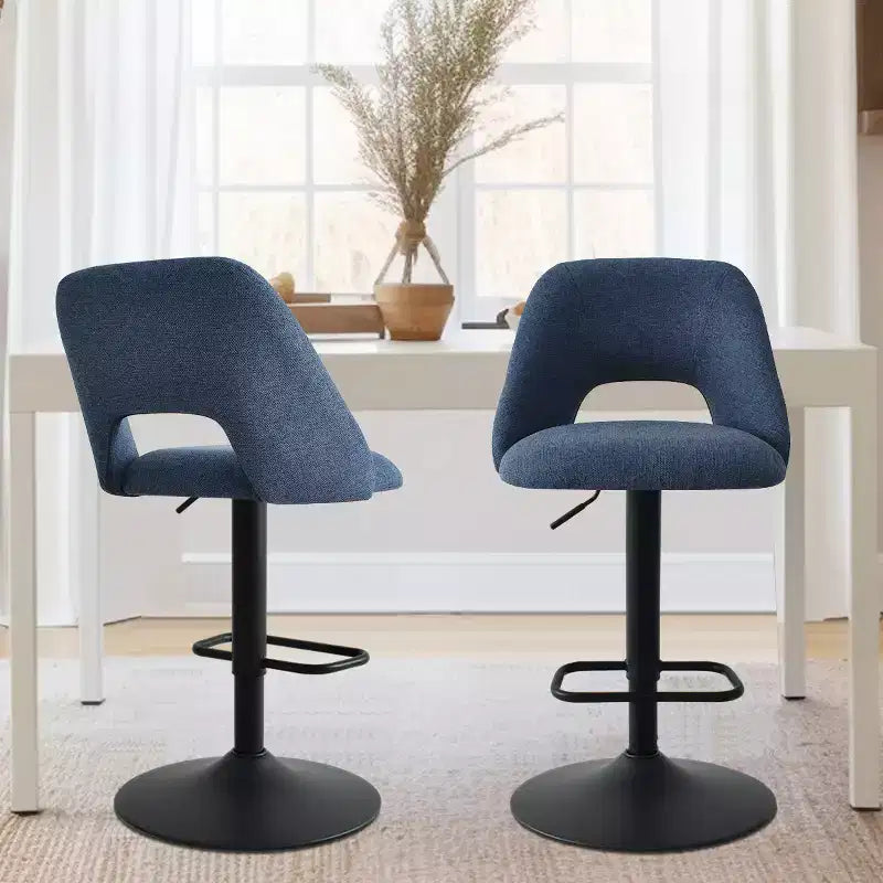 Set of 2 Swivel Bar Stools with Backrest 24-32 Adjustable Height Counter Stools with Padded Seat for Kitchen Island - Panipeachy