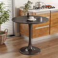 Fun little toys brand Black Round Table Modern Dining Table MDF Top and Steel Base Tulip Round Kitchen Table Mid Century Coffee Table