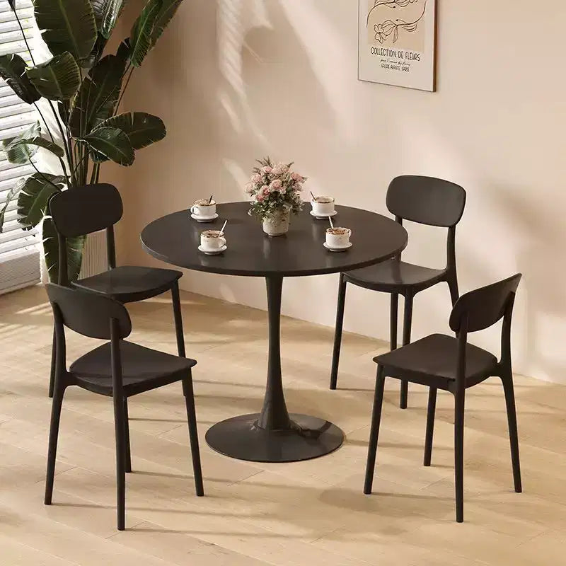 Table à manger moderne ronde noire