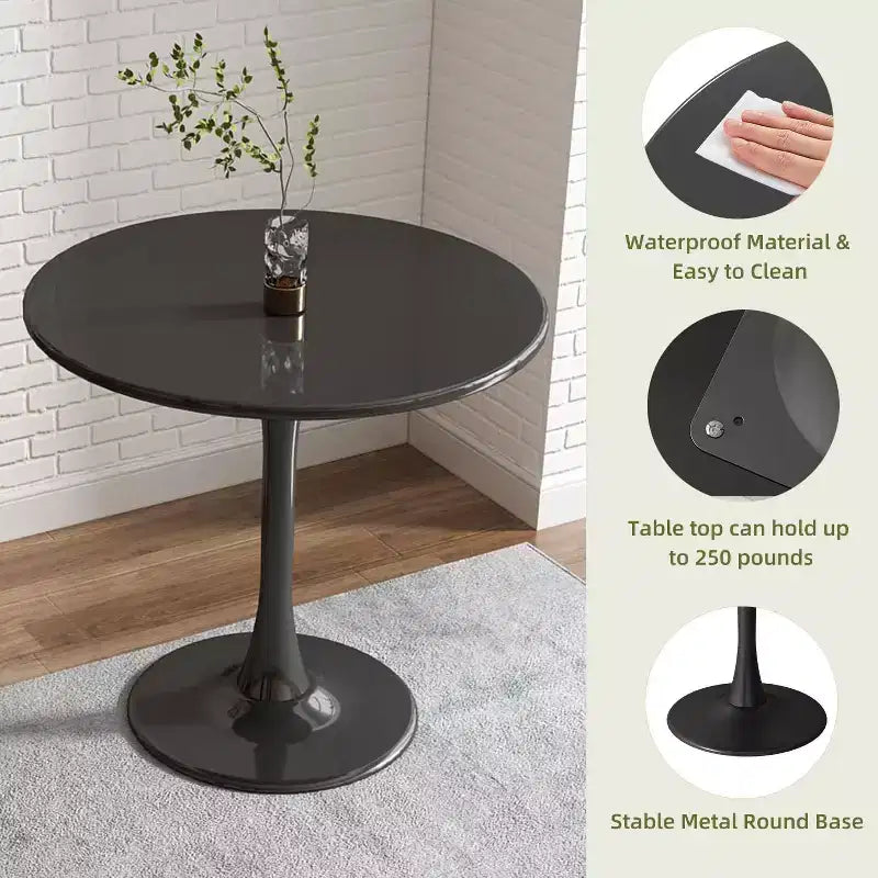 Table à manger moderne ronde noire