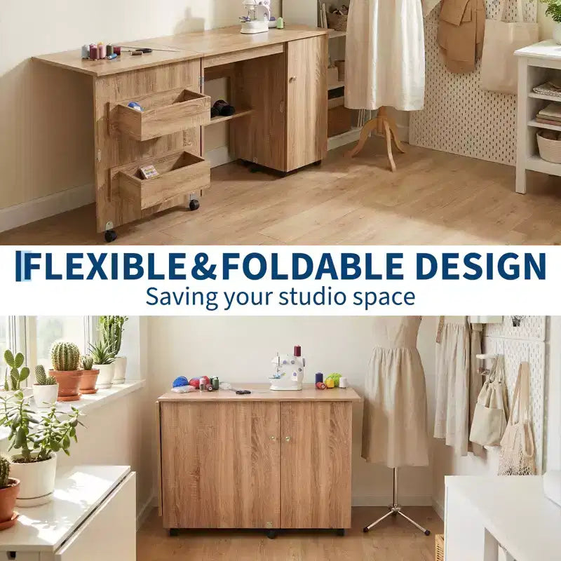 Table de couture pliante et station d'artisanat portable