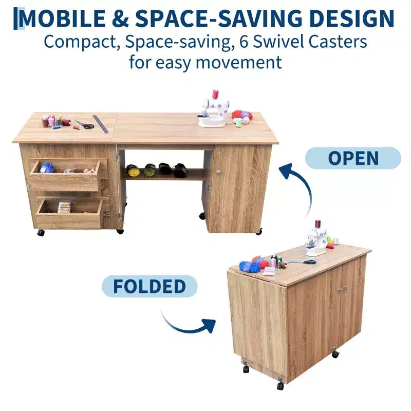 Table de couture pliante et station d'artisanat portable