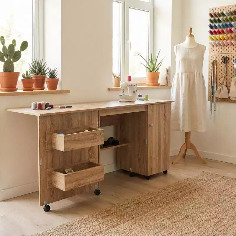 Table de couture pliante et station d'artisanat portable