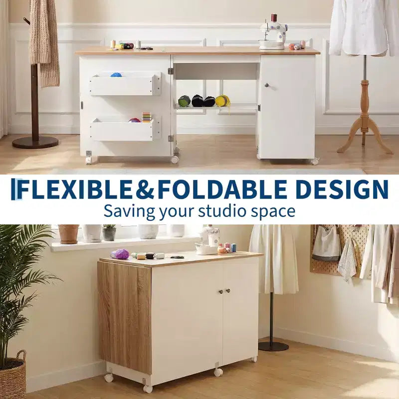 Table de couture pliante et station d'artisanat portable